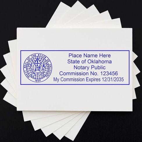Premium Quality, Rectangular Self-Inking Notarial Stamp for Oklahoma - Ideal for OK Notary Public, State Board Compliant, 7/8 x 2-1/4 Size - Ideal for Oklahoma Notary Duties - OK Notary Public Stamp in Saudi Arabia