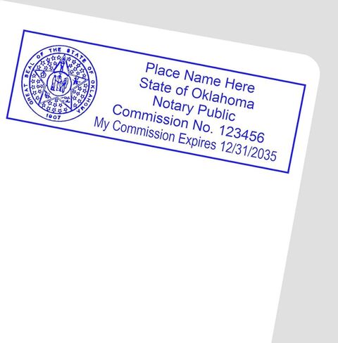Premium Quality, Rectangular Self-Inking Notarial Stamp for Oklahoma - Ideal for OK Notary Public, State Board Compliant, 7/8 x 2-1/4 Size - Ideal for Oklahoma Notary Duties - OK Notary Public Stamp in Saudi Arabia