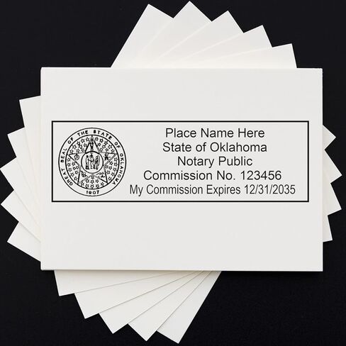 Premium Quality, Rectangular Self-Inking Notarial Stamp for Oklahoma - Ideal for OK Notary Public, State Board Compliant, 7/8 x 2-1/4 Size - Ideal for Oklahoma Notary Duties - OK Notary Public Stamp in Saudi Arabia