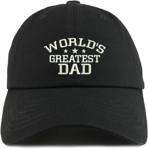 Trendy Apparel Shop World's Greatest Dad Solid Adjustable Unstructured Dad Hat in Saudi Arabia