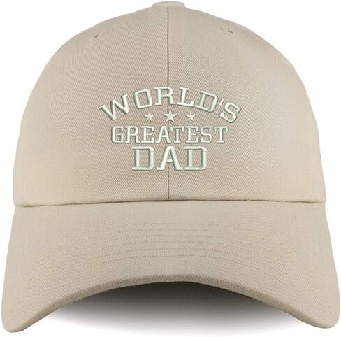Trendy Apparel Shop World's Greatest Dad Solid Adjustable Unstructured Dad Hat in Saudi Arabia