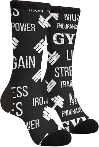 MOLIAN Gym Label Dumbbell Women Men Novelty Socks Funny Crazy Dress Sock in Saudi Arabia