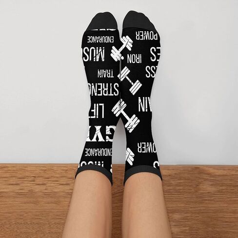 MOLIAN Gym Label Dumbbell Women Men Novelty Socks Funny Crazy Dress Sock in Saudi Arabia