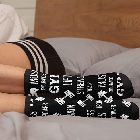 MOLIAN Gym Label Dumbbell Women Men Novelty Socks Funny Crazy Dress Sock in Saudi Arabia