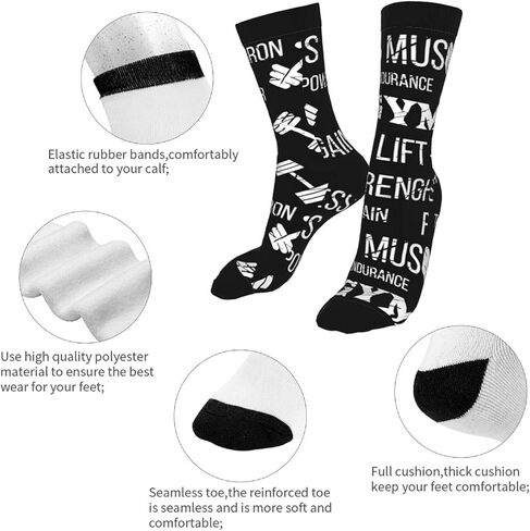 MOLIAN Gym Label Dumbbell Women Men Novelty Socks Funny Crazy Dress Sock in Saudi Arabia