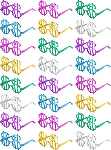 Geyoga 12 Pairs Dollar Sign Sunglasses Money Glasses Photobooth Eyewear Costume Decoration for Valentine's Day Props Cosplay in Saudi Arabia