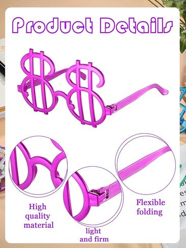 Geyoga 12 Pairs Dollar Sign Sunglasses Money Glasses Photobooth Eyewear Costume Decoration for Valentine's Day Props Cosplay in Saudi Arabia
