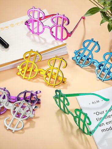 Geyoga 12 Pairs Dollar Sign Sunglasses Money Glasses Photobooth Eyewear Costume Decoration for Valentine's Day Props Cosplay in Saudi Arabia