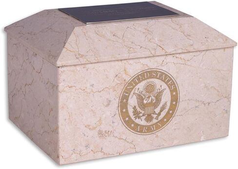 Bey-Berk Deering Moments Marble Custom Engraved US Army Cremation Memorial Urn for Human Ashes Adult Size (Beige) in Kuwait