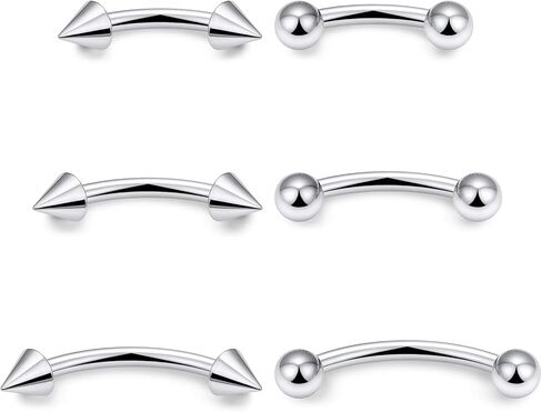 20G 18G 16G 14G F136 التيتانيوم ثقب الحاجب المجوهرات منحني الحديد الحاجب الدائري العمودي Labret الشفاه مجوهرات Daith Rook القرط السرة الصغيرة البطن زر حلقة ثقب المجوهرات للنساء الرجال in Kuwait