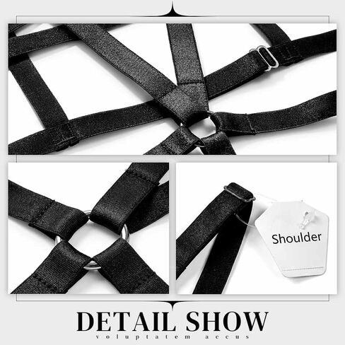 حمالة صدر نسائية من Fstrend باللون الأسود بدون كعب، حمالة صدر مرنة قابلة للتعديل، ملابس داخلية مثيرة على الطراز القوطي in Kuwait