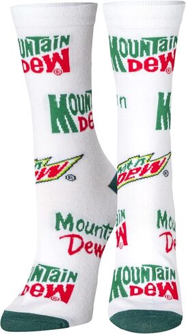 Crazy Socks, Funny Mountain Dew Graphic Print, Crew Length Socks in Saudi Arabia