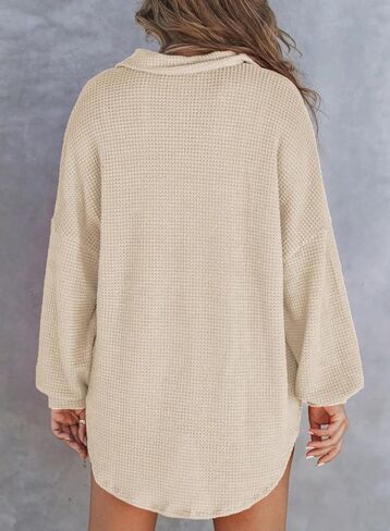 Womens Casual V-neck Sweatshirts Long Sleeve Cute Tunic Tops Loose Fitting Pullovers in Saudi Arabia