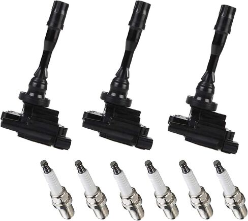 ENA Ignition Coil Pack Set of 3 with Platinum Spark Plug Set 6 Compatible with Mitsubishi 2003 2004 2005 2006 Montero 2004 Galant 3.8L V6 in Saudi Arabia