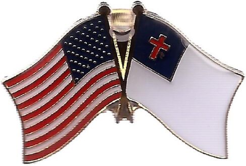 Wholesale Pack of 6 USA American & Christian Christ Cross Flag Bike Hat Cap lapel Pin in Saudi Arabia