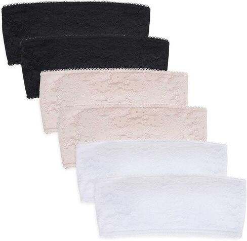 René Rofé Lingerie 6 Pack Women's Bandeau Bra Removable Pads Seamless Strapless Bralette Tube Top Bra in Saudi Arabia