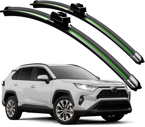 متوافق مع Toyota RAV4 XA50 XA40 XA30 XA20 2000-2024 شفرات المساحات مساحات الزجاج الأمامي طارد المياه متوفر في جميع المواسم جودة OEM 26 بوصة + 16 بوصة قطعتان in Kuwait