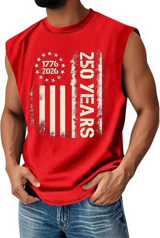 250 Anniversary Usa Tank Top Men 4th Of July Outfit, 1776 Independence Day Sleeveless Shirts in Saudi Arabia
