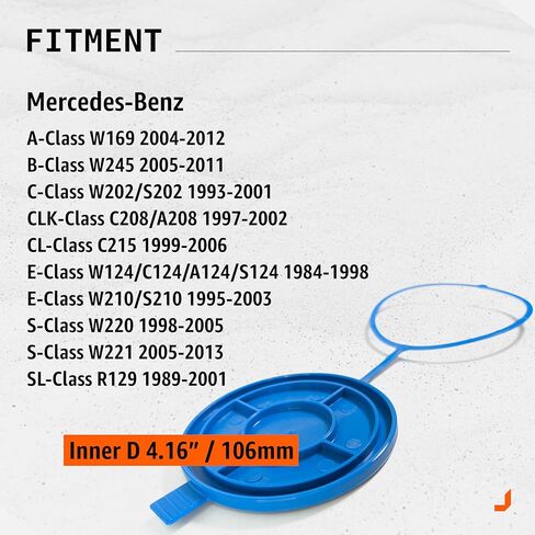 Click&Fit Windshield Washer Fluid Reservoir Cap compatible with Mercedes C- E- S- Class from 1993 to 2013 W124 W202 W210 W220 W221 C208 - Car Water Tank Bottle Cap A 1248690272, dia 4.16in Blue in Saudi Arabia