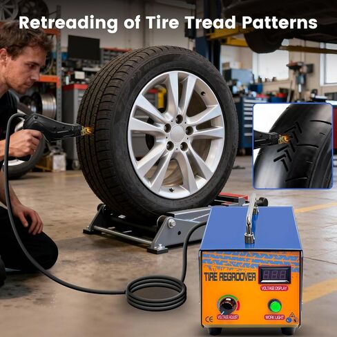 110V Professional Tire Groover, Rubber Tire Engraving Machine with 20 Blades, Grooving Tool for Anti-Skid Tread Pattern for Enhanced Traction or Old Tire Retreading in Kuwait