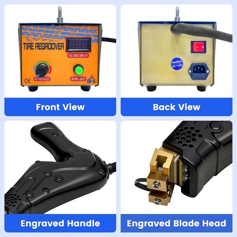 110V Professional Tire Groover, Rubber Tire Engraving Machine with 20 Blades, Grooving Tool for Anti-Skid Tread Pattern for Enhanced Traction or Old Tire Retreading in Kuwait