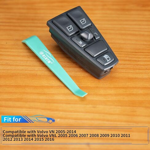 Rldym مفتاح نافذة الطاقة جانب السائق 21628532 متوافق مع فولفو VN 2005-2014 VNL 2005-2016 مفتاح التحكم الرئيسي في النافذة يستبدل 22569484، 901-0014، 20752917 in Saudi Arabia