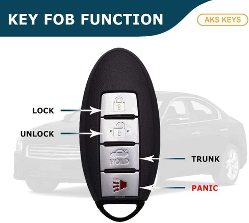 Replacement for Nissan Smart Prox. Key Shell 4 Buttons Fits for FCC ID KR55WK48903 Compatible with 2007-2012 - Altima and 2008-2014 - Maxima. Shell only, Electronic Board not Included (1) in Saudi Arabia