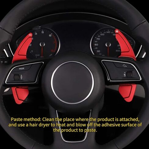 KIMISS 2pcs Aluminum Alloy Car Steering Wheel Shift Paddle Blade Shifter Extension for A3/A4L 2013-2016, for A5 2012-2016, etc Bright Red Color Accessories in Kuwait
