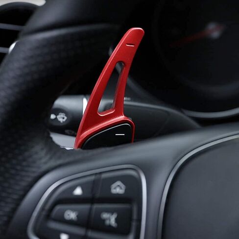 KIMISS 2pcs Aluminum Alloy Car Steering Wheel Shift Paddle Blade Shifter Extension for A3/A4L 2013-2016, for A5 2012-2016, etc Bright Red Color Accessories in Kuwait
