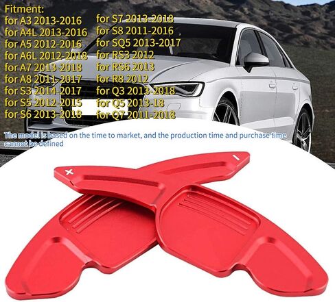 KIMISS 2pcs Aluminum Alloy Car Steering Wheel Shift Paddle Blade Shifter Extension for A3/A4L 2013-2016, for A5 2012-2016, etc Bright Red Color Accessories in Kuwait