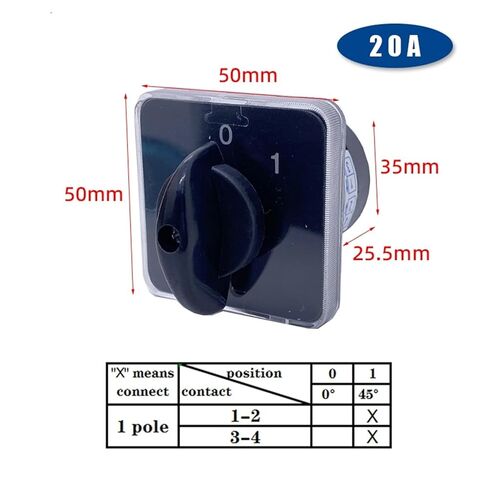 20A قطع الطاقة الكهربائية على قبالة الفضة الاتصال العالمي مقبض المعزل تغيير الروتاري كام التبديل YMZ12-20/1 in Kuwait