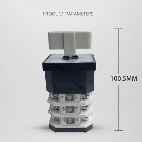 Cam Switch LW12-16/3 Rotary Changeover 12 Terminals 3 Positions On-Off-On DIY Dual Power Use for 5.5kw Motor Control Two Loads in Kuwait