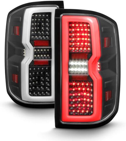 ACANII - لـ [Non-LED Model] 2014-2018 Chevy Silverado 1500 2500 أسود ثلاثي الأبعاد LED أضواء الفرامل الخلفية يسار + يمين in Saudi Arabia