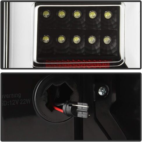 ACANII - لـ [Non-LED Model] 2014-2018 Chevy Silverado 1500 2500 أسود ثلاثي الأبعاد LED أضواء الفرامل الخلفية يسار + يمين in Saudi Arabia