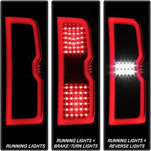 ACANII - لـ [Non-LED Model] 2014-2018 Chevy Silverado 1500 2500 أسود ثلاثي الأبعاد LED أضواء الفرامل الخلفية يسار + يمين in Saudi Arabia