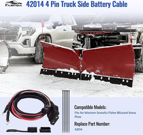 42014 4 Pin Battery Cable Truck Side Wiring Harness fit for Fisher Western Snowex V-Blade Straight Blade and Expandable Plows 42014 Truck Side Battery Cable Wiring Harness in Kuwait