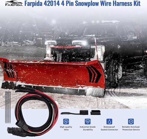 42014 4 Pin Battery Cable Truck Side Wiring Harness fit for Fisher Western Snowex V-Blade Straight Blade and Expandable Plows 42014 Truck Side Battery Cable Wiring Harness in Kuwait