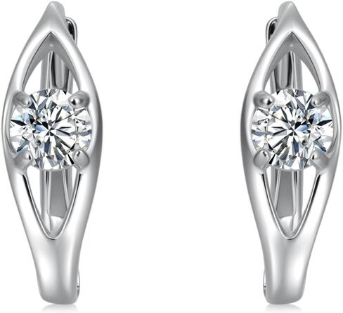 Hoop Earrings Sterling Silver Women's Hoop Earrings Huggie Cubic Zirconia Earrings for Women in Kuwait