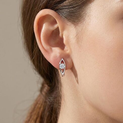 Hoop Earrings Sterling Silver Women's Hoop Earrings Huggie Cubic Zirconia Earrings for Women in Kuwait