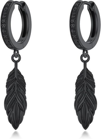 PROESS Black Skeleton Hand/Feather/Arrow/Axe/Skull Earrings for Women 925 Sterling Silver Mens Hoop Earrings Jewelry Gifts for Chrismas Birthday Daily in Saudi Arabia