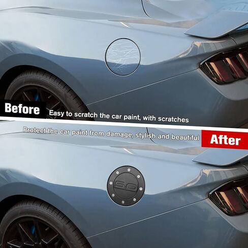 Gas Tank Cap Cover for Mustang 2024+, Fuel Filler Door Cover Trim for Ford Mustang 2024 2025 Exterior Accessories Matte Black, ABS Plastic in Saudi Arabia