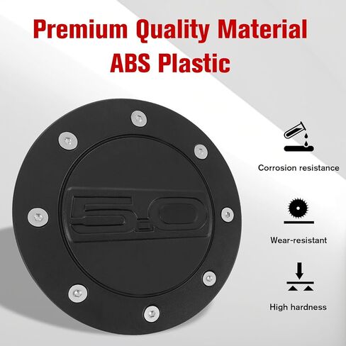 Gas Tank Cap Cover for Mustang 2024+, Fuel Filler Door Cover Trim for Ford Mustang 2024 2025 Exterior Accessories Matte Black, ABS Plastic in Saudi Arabia