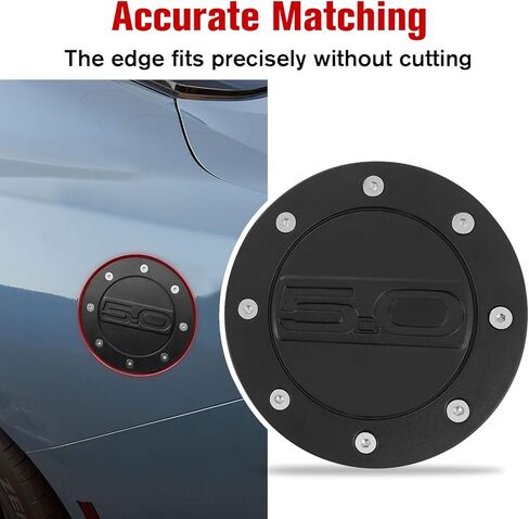 Gas Tank Cap Cover for Mustang 2024+, Fuel Filler Door Cover Trim for Ford Mustang 2024 2025 Exterior Accessories Matte Black, ABS Plastic in Saudi Arabia