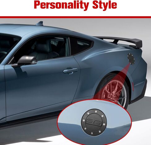 Gas Tank Cap Cover for Mustang 2024+, Fuel Filler Door Cover Trim for Ford Mustang 2024 2025 Exterior Accessories Matte Black, ABS Plastic in Saudi Arabia
