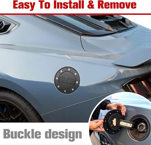 Gas Tank Cap Cover for Mustang 2024+, Fuel Filler Door Cover Trim for Ford Mustang 2024 2025 Exterior Accessories Matte Black, ABS Plastic in Saudi Arabia