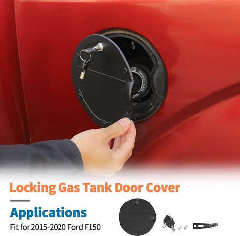JeCar Matte Black Locking Gas Cap Exterior Cover for Ford F150 2015-2020 in Saudi Arabia