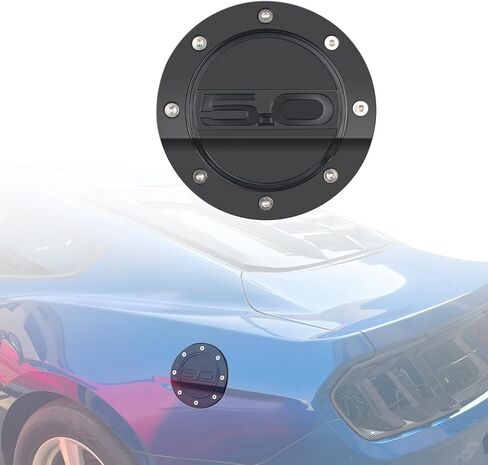غطاء غطاء خزان الغاز متوافق مع Ford Mustang GT 2015-2020، غطاء باب حشو الوقود غطاء خزان الوقود لملحقات الديكور الخارجي Ford Mustang GT 2015-2020 (أسود) in Saudi Arabia