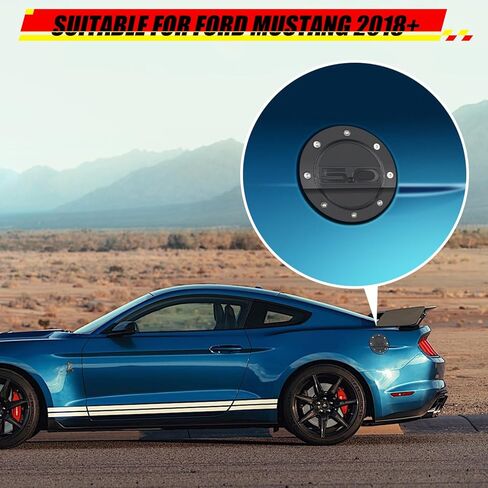 غطاء غطاء خزان الغاز متوافق مع Ford Mustang GT 2015-2020، غطاء باب حشو الوقود غطاء خزان الوقود لملحقات الديكور الخارجي Ford Mustang GT 2015-2020 (أسود) in Saudi Arabia