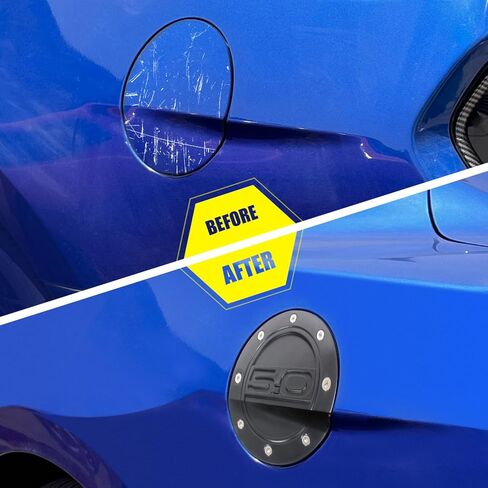 غطاء غطاء خزان الغاز متوافق مع Ford Mustang GT 2015-2020، غطاء باب حشو الوقود غطاء خزان الوقود لملحقات الديكور الخارجي Ford Mustang GT 2015-2020 (أسود) in Saudi Arabia