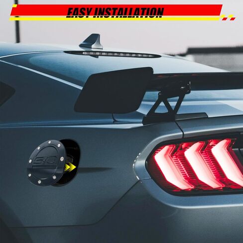 غطاء غطاء خزان الغاز متوافق مع Ford Mustang GT 2015-2020، غطاء باب حشو الوقود غطاء خزان الوقود لملحقات الديكور الخارجي Ford Mustang GT 2015-2020 (أسود) in Saudi Arabia